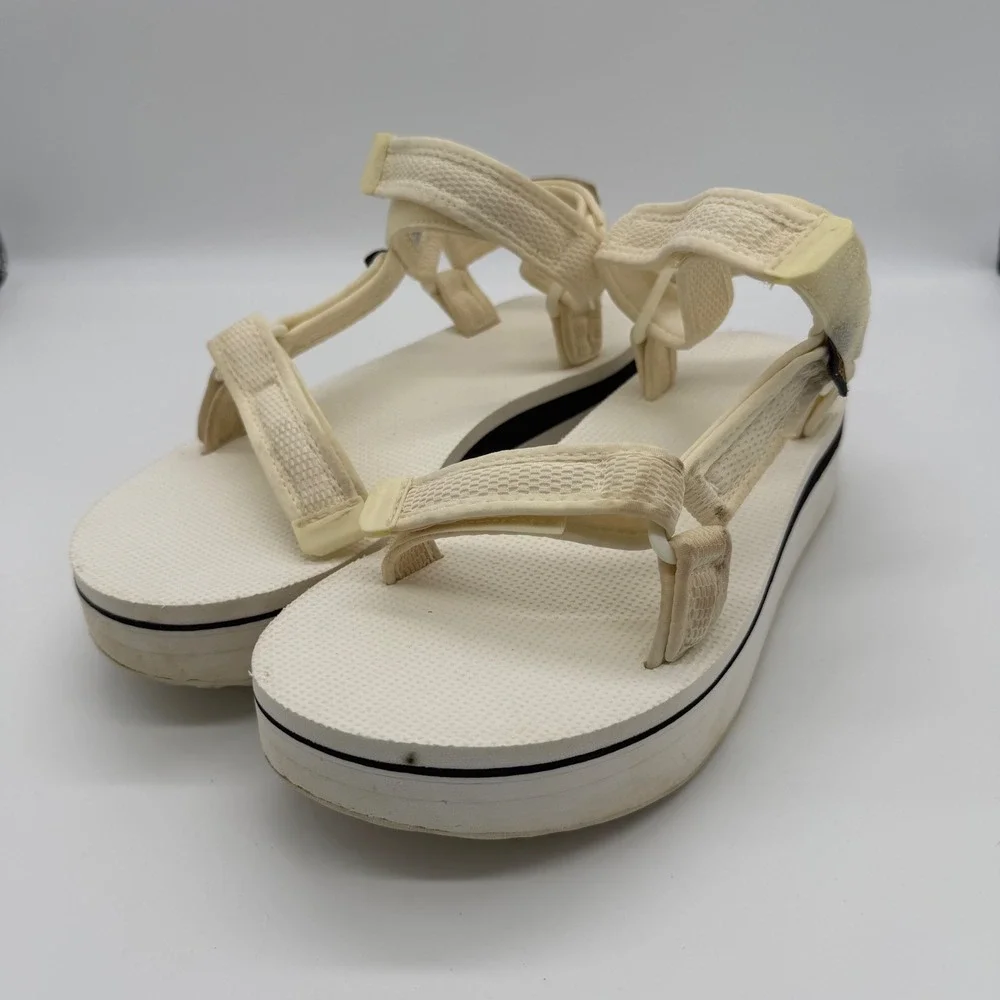 Teva Midform Universal Platform Sandals Cream White 1102451 Womens 8 Sporty
